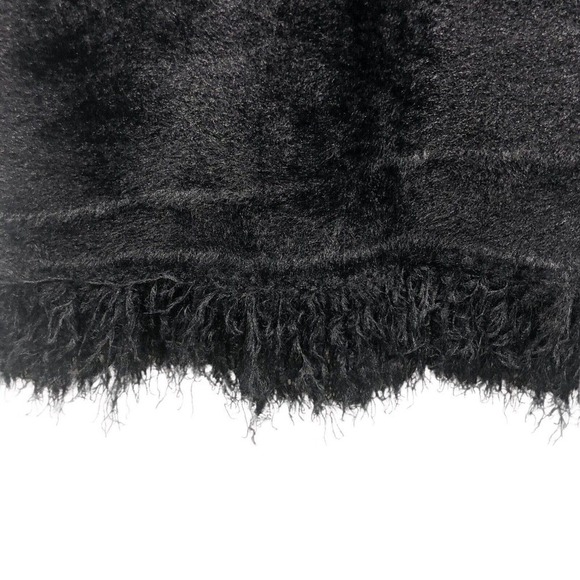 NVLT Coat Womens S/P Black Fringe Hem Ultra Soft Mink Eyelash Coatigan Jacket - Picture 8 of 15